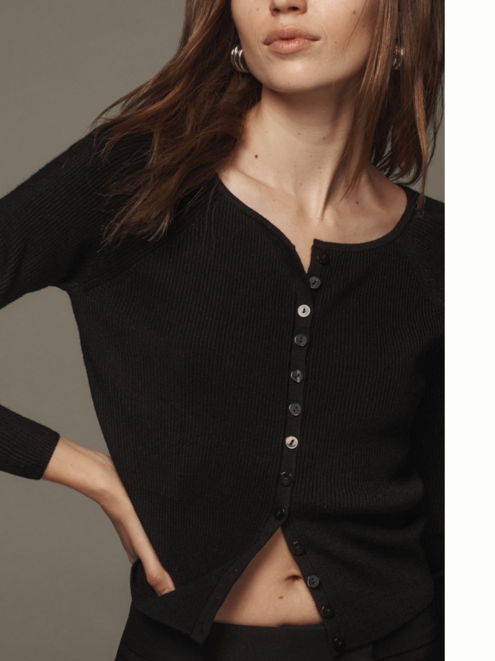 Reformation Wool Cardigan in black NWT - Picture 2 of 4